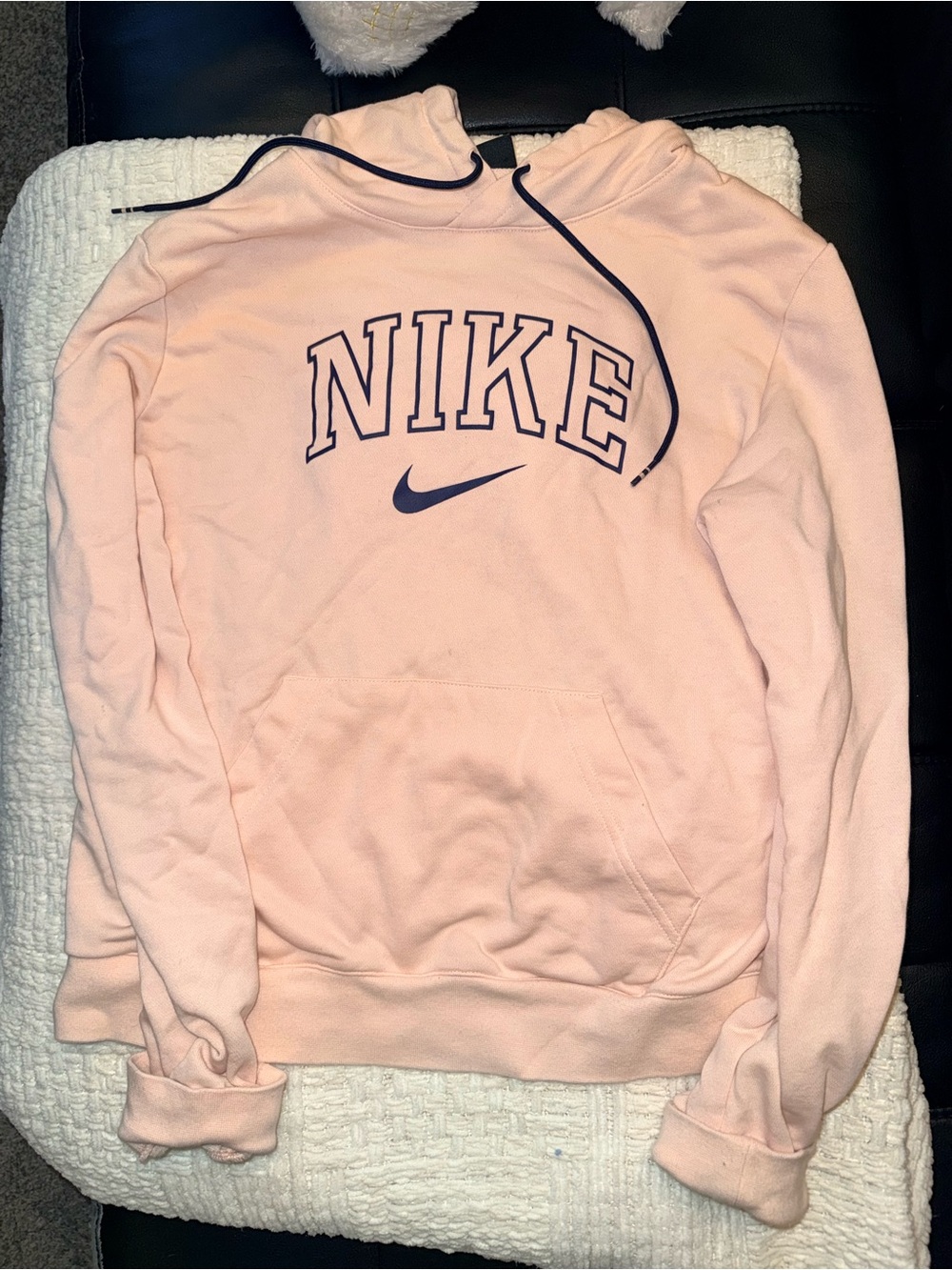 Nike Light Pink Hoodie with Navy Logo